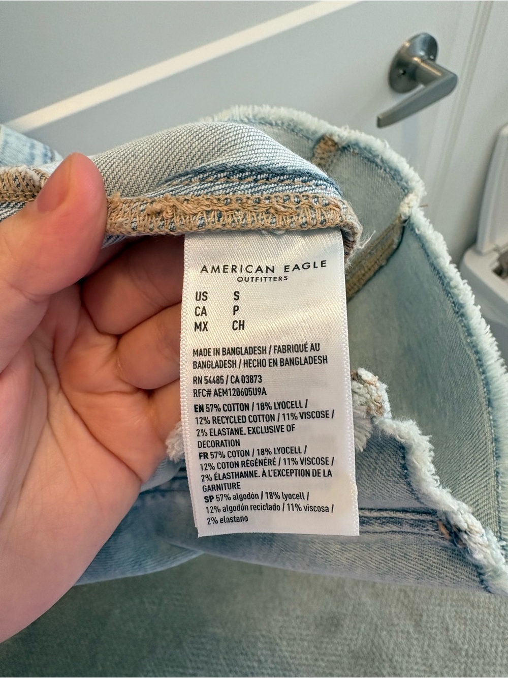 American Eagle Outfitters Light Wash Denim Overall Mini Dress - Picture 7 of 7